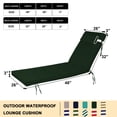 thumbnail image 6 of XXLYY Chaise Lounge Cushions Outdoor, Water-Resistant Patio Lounge Chair Cushion with Ties and Pillows, 3'' High-Density Foam Lounge Replacement Cushion for Lawn Pool, 6 of 6