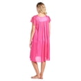 thumbnail image 2 of Casual Nights Women's Fancy Lace Neckline Silky Tricot Nightgown - Fuchsia - XX-Large, 2 of 4