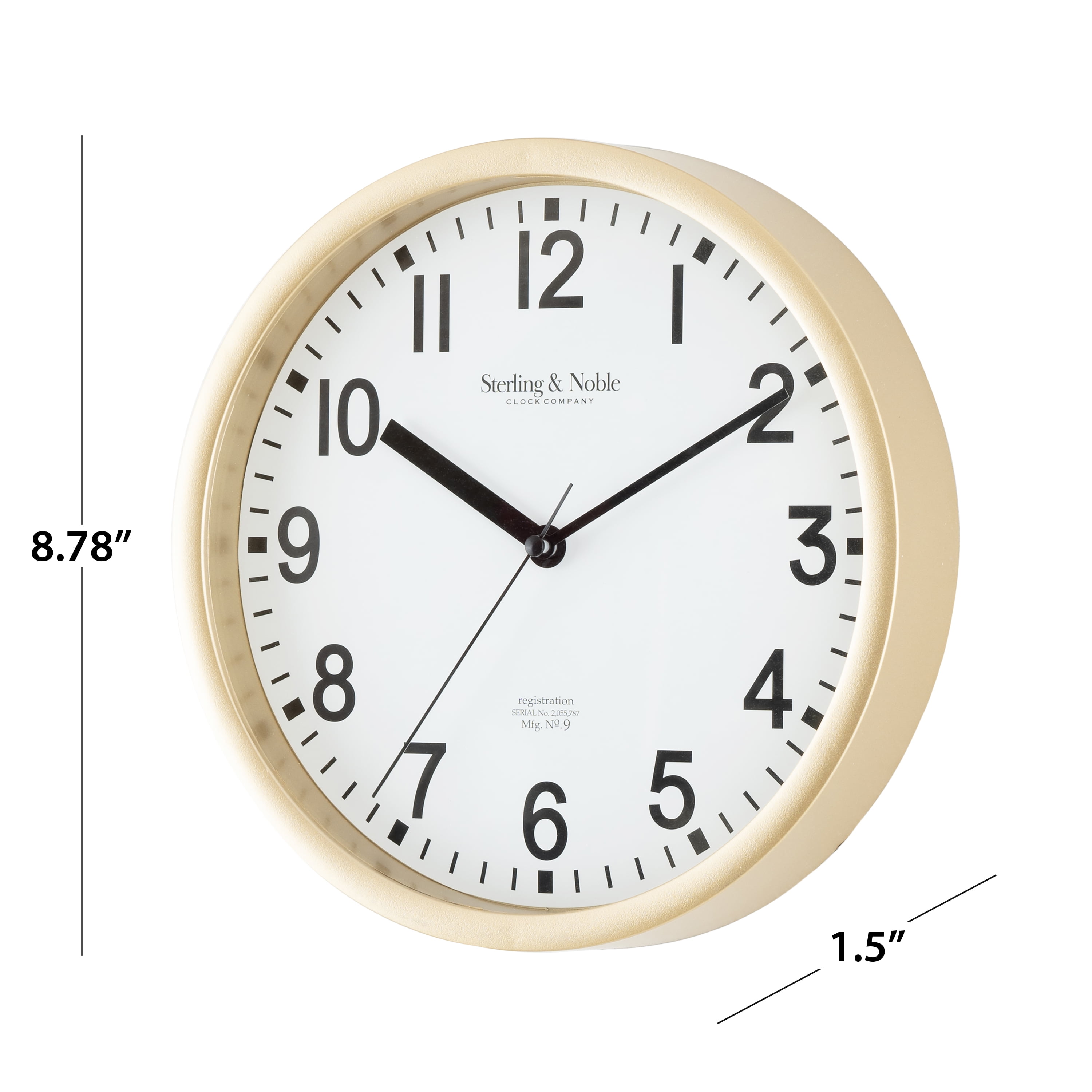 A & B Home Benjamin Gold Analog Clock 76673-GOLD - The Home Depot