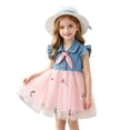 thumbnail image 3 of HAOTAGS Girls Casual Dresses Size 12M,Floral Prints Summer Lightweight Summer Cute Kids Denim Dress Pink, 3 of 8