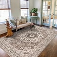thumbnail image 4 of General Washable Oriental Area Rug - 3x5 Rugs for Living Room Soft Carpet for Bedroom Waterproof Floral Distressed Indoor Stain Resistant Non-Shedding Floor Carpets (Beige, 3X5), 4 of 11