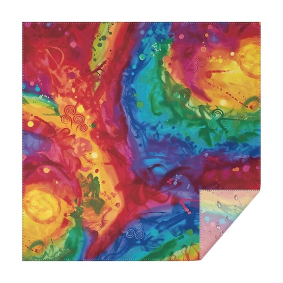 Colorful Tie Dye Pattern Square Tablecloth,Waterproof Square Table Cover,Wipeable Spillproof Washable Table Cover for Home Kitchen Party Decor 52"x52"(132x132cm)
