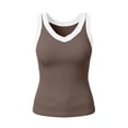thumbnail image 4 of SDNall Tank Top for Women Sleeveless V-Neck Ribbed Knit Blouse in Solid Colors for Summer and Casual Wear, 4 of 5