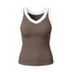 thumbnail image 3 of Mujeres Blusas de Verano sin Mangas Cuello en V Cuello Sólido Camiseta, Poliéster Suave Desgaste Diario Casual, Longitud Regular, 3 of 5
