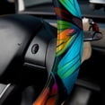 thumbnail image 5 of Flower Butterfly 14.5 Inch Printing PVC Leather Car Wheel Cover Steering Wheel Covers Auto Accessories, 5 of 6