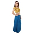 thumbnail image 5 of Sari Petticoat Stitched Indian Saree Petticoat Adjustable Waist Sari Skirt (Wedgewood), 5 of 7