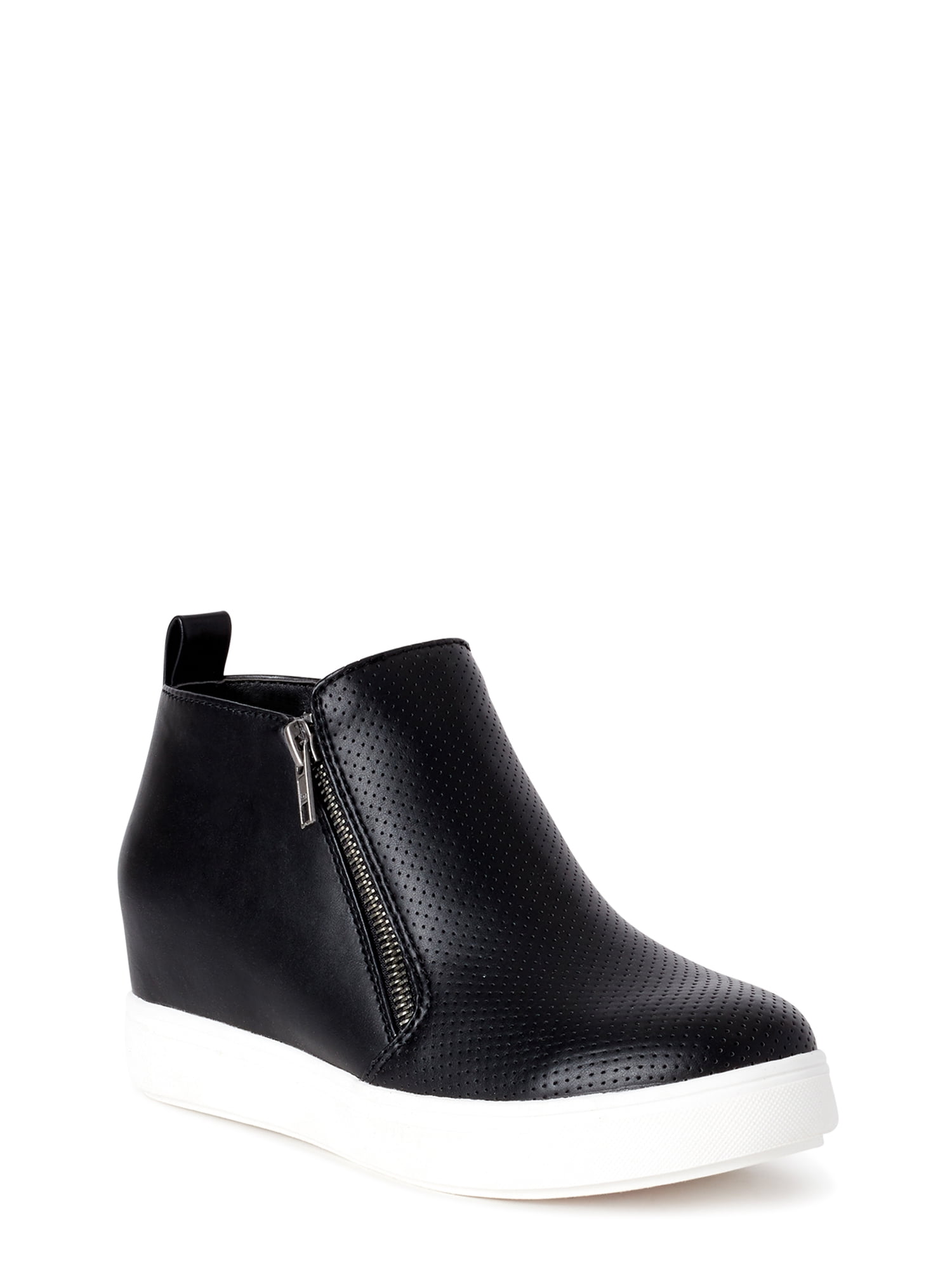 Time and Tru Women's Wedge Bootie Sneaker, Wide Width Available ...