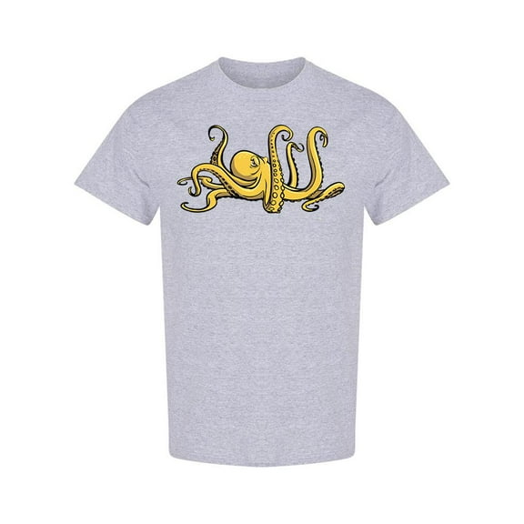 Yellow Octopus Design T-Shirt Men -Image by Shutterstock, Male Small
