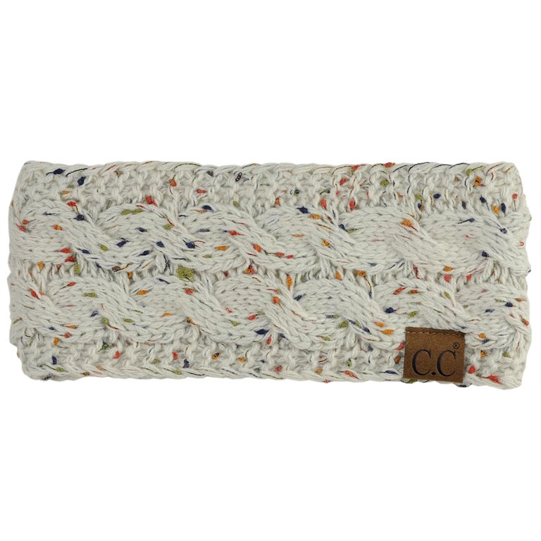 C.C Colorful Confetti Winter Warm Cable Knit Fuzzy Lined Ear  display picture 2