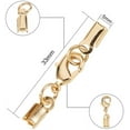 thumbnail image 2 of 20 Sets Fold Over Cord End Caps Necklace Cord Ends Brass Lobster Claw Clasps Terminators End Tips Crimp Covers Clips for Ribbon Tassel Bracelet Necklace Jewelry Making Silver Golden, 2 of 9
