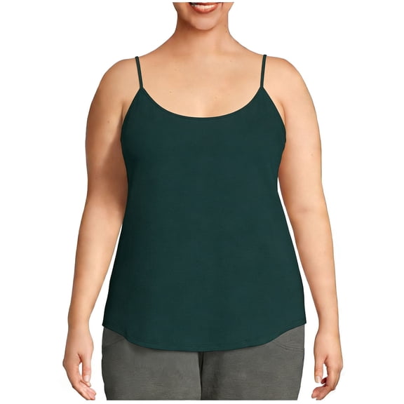 Cavosen Plus Size Crew Neck Top for Women Casual Camisole Top Sleeveless Spaghetti Strap Slim Tank Tops Seamless Undershirt Summer Going Out Top