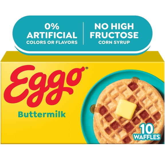 Eggo Buttermilk Waffles, Breakfast Food, 12.3 oz, 10 Count (Frozen)