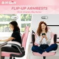thumbnail image 5 of N-GEN Gaming Chair, Ergonomic Leather Computer Desk Chair, Adjustable Swivel Task Chair with Flip-Up Armrest for Adults, Pink, 5 of 7