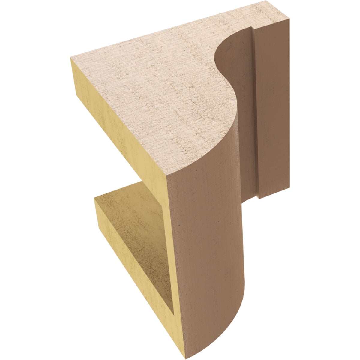 5"W x 5"D x 5"H Wide Del Monte Rough Cedar Woodgrain TimberThane Corbel, Primed Tan