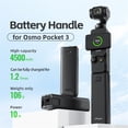 thumbnail image 2 of Battery Handle Grip Compatible For DJI Osmo Pocket 3 Action Camera Attachment Portable Handle Grip Charger Mobile Power Bank, 2 of 9