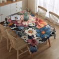 thumbnail image 2 of Pioneer Flower Floral Print Pattern Rectangle Tablecloth 60"x84",Waterproof Polyester Rectangle Table Cloth, Wipeable Spillproof Polyester Tablecloth for Dining, Camping, Indoor and Outdoor, 2 of 5