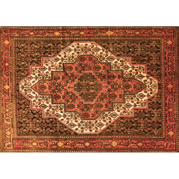 Ahgly Company Indoor Rectangle Persian Orange Traditional Area Rugs, 2' x 5'