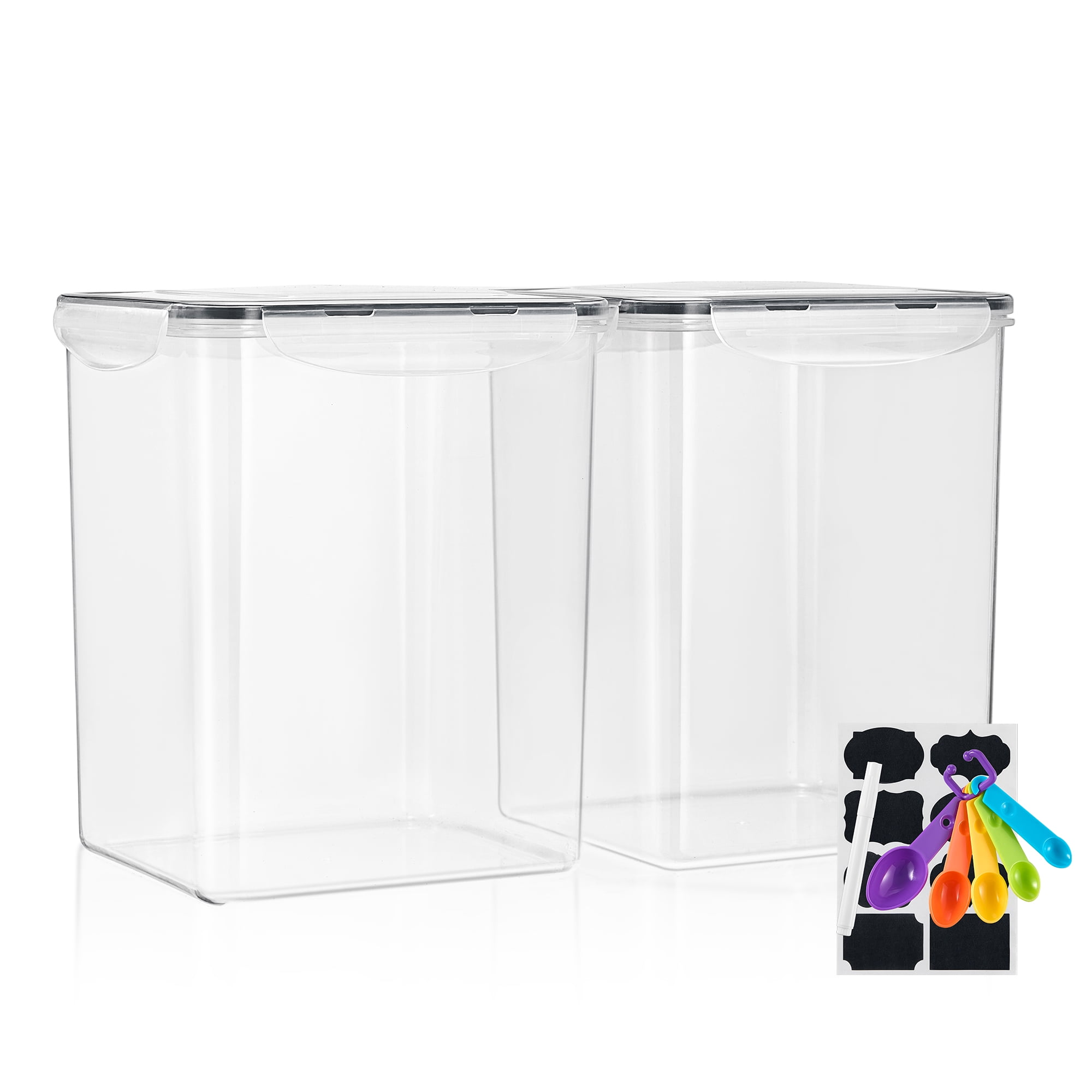 Sorbus 2-Pack Airtight Food Storage Containers with Lids, Labels & Marker, BPA-Free, 5L Each
