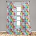 thumbnail image 5 of Ambesonne Digital Curtains, Rounds on Fractal Backdrop, Pair of 28"x95", Multicolor, 5 of 5