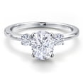 thumbnail image 3 of Gem Stone King 14K White Gold White Moissanite Engagement Ring for Women | 1.70 Cttw | Oval 8X6MM (Size 5), 3 of 6