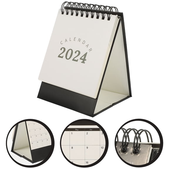 ROMANSENTIAL Freestanding White Desk Calendar 2024 for Easy Monthly Scheduling and Office Organization