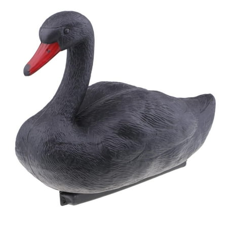 Swan Decoy Sculpture Floating Swan Statue Decorations Pond Bird Deterrent Ornament Pond Goose Duck for Garden Swan Bird Scarecrow Black