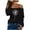 Black, variant on IROINNID Savings Women's Off-The-Shoulder Long Sleeve T-Shirt Printing Blouse Loose Tops,Hot Pink