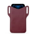 thumbnail image 2 of Elegant Choise Cell Phone Holder Case with Belt Loop Leather Holster Pouch for Men, Wine Red, 2 of 10