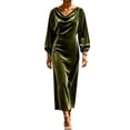 thumbnail image 2 of Sentmoon Dresses Long Sleeve Solid Color Plus Size Wedding Guest Dress Relaxed Fit Boho Dresses for Women 2026 for Work and Office, 2 of 5
