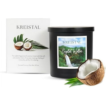 Luxury Scented Candles, Aromatherapy Candles with Essential Oil Fragrances, Ideal Gift for Home Decor, Relaxation, Stress Relief | Eco-Friendly & Long-Lasting (Crystal Waters)