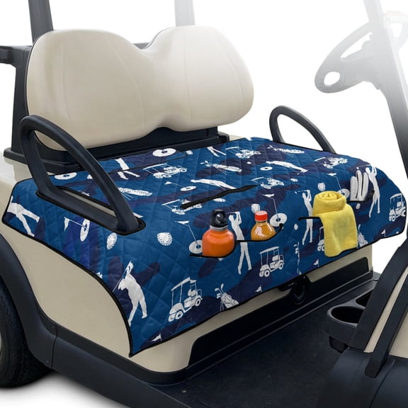 Whosucclay Golf Camo Print Golf Cart Seat Cushion Cover, Non-Slip Sweat Absorption Golf Cart Seat Cover for 2 Passenger Seat Golf Cart Club Cars Machine Washable