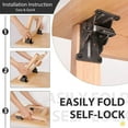thumbnail image 3 of Support Pliable, Quincaillerie de Charnière Auto-Bloquante avec Vis, Support d'Extension Verrouillable pour Pied de Table, Pied de Lit, Établi, Lot de 4, 3 of 7