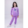 thumbnail image 2 of Disney Lilo & Stitch Little Girls' Velour 2-Piece Sweatshirt and Pants Set Purple Rose, 2 of 7