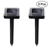 2Pcs Solar Ultrasonic Animal Repeller Waterproof Outdoor Animal Repellent with Motion Sensor for Repelling Squirrels Birds Raccoon Mice Cat Dog (Black)
