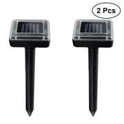 2Pcs Solar Ultrasonic Animal Repeller Waterproof Outdoor Animal Repellent with Motion Sensor for Repelling Squirrels Birds Raccoon Mice Cat Dog (Black)