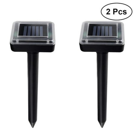 2Pcs Solar Ultrasonic Animal Repeller Waterproof Outdoor Animal Repellent with Motion Sensor for Repelling Squirrels Birds Raccoon Mice Cat Dog (Black)
