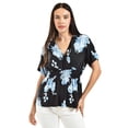 thumbnail image 1 of Blusa escote cruzado Roman Fashion /Juvenil, 6931 (Negro / Azul) negro CH, 1 of 4