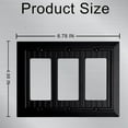 thumbnail image 7 of Beadboard Outlet Covers Wall Plates, Bamboo Fiber Light Switch Covers, Natural Material Electric Receptacle Decorative Switch Plate Outlet Cover (Matte Black, 3 Gang Decorator 1 Pack), 7 of 7