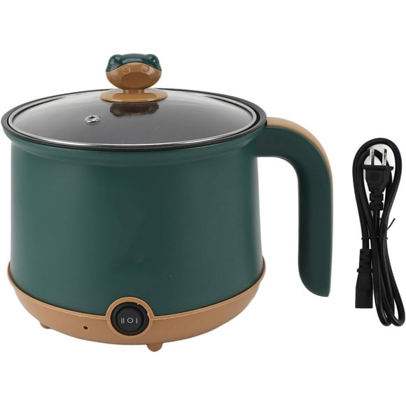 GFDYREE 600W Electric Pot with Dual Power Adjustment, Non Stick, Boil Dry Protection, Multifunctional Cooker for Steak, Pasta, Oatmeal, Soup - Portable Design, Easy to (US Plug 110V)