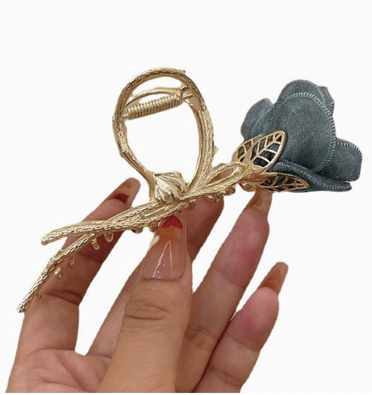 Sassy Series Blue Shark Clip - Strong Grip for Thick Hair, Elegant Design for Everyday Use