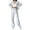 Light Gray, variant on Women'S Two Piece Tracksuit Fall Long Sleeve Zip Up Sweatshirt Long Pants Outfits Jogger Sweatsuit Sets Blue L