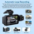 thumbnail image 4 of 3-in-1 1080P HD Dash Cam with Night Vision - Front, Interior & Rear View Video Recorder for Cars, G-Sensor, Loop Recording, WiFi Enabled, 4 of 10