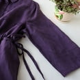 thumbnail image 6 of LEBONYARD Dresses for Women Plus Size,Sundresses for Women 2024,Women's Summer Cotton and Linen Five-point Sleeve Lapel Drawstring Waist Solid Color Large Flowing Temperament Long Dress Purple XXL, 6 of 7