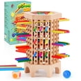 thumbnail image 1 of Juego de mesa de madera Montessori Kerplunk con 36 palitos de colores, 1 of 7