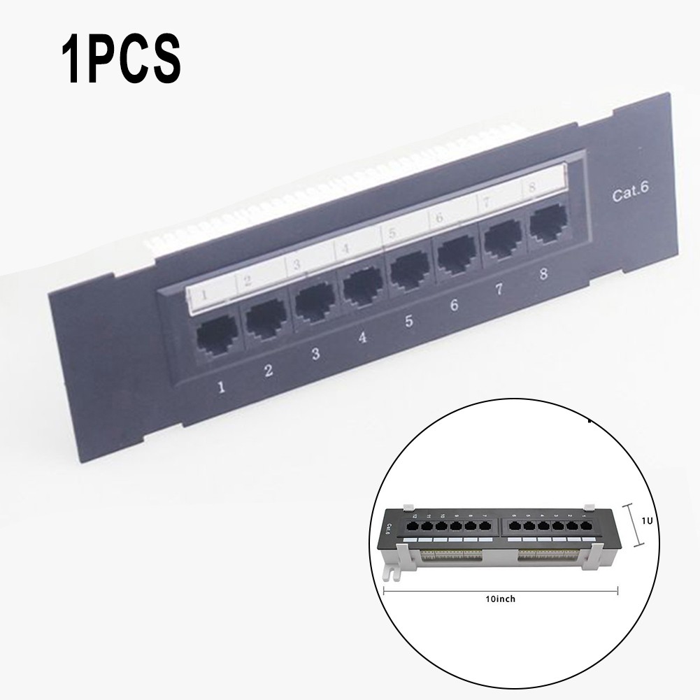 GLFILL 8/12 Port Cat6 Unshielded Patch Panel Wall Mount Bracket Cable