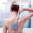 thumbnail image 7 of Slicone Bath Body Brush Exfoliator, Back Brush Long Handle for Shower with Soft Bristles, Back Scrubber,(Sky-blue), 7 of 7