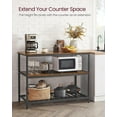 thumbnail image 2 of Boutique Home Baker Rack Kitchen Island with Large Countertop, Stable Steel Structure and Rustic Design, 2 of 7