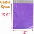 thumbnail image 2 of x 19", 12x15.5, 10x13" Mailers Combo Pack, , Purple, Blue, Green, Yellow, Self Sealing Shipping Bag Envelopes, 14x19, 12x15 Plastic 5 Designer Colors, Eagle Stickers (12.5 x 15", 25), 2 of 7