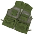 thumbnail image 3 of Chaleco militar Chaleco de pesca de malla multibolsillo transpirable duradero para actividades al aire libreXXL Verde militar, 3 of 10