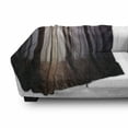 thumbnail image 3 of Fog Soft Flannel Fleece Throw Blanket, Eerie Forest in Autumn Mysterious Thrill Bare Branched Trees Scary Vista Photo, Cozy Plush for Indoor and Outdoor Use, 70" x 90", Multicolor, by Ambesonne, 3 of 6